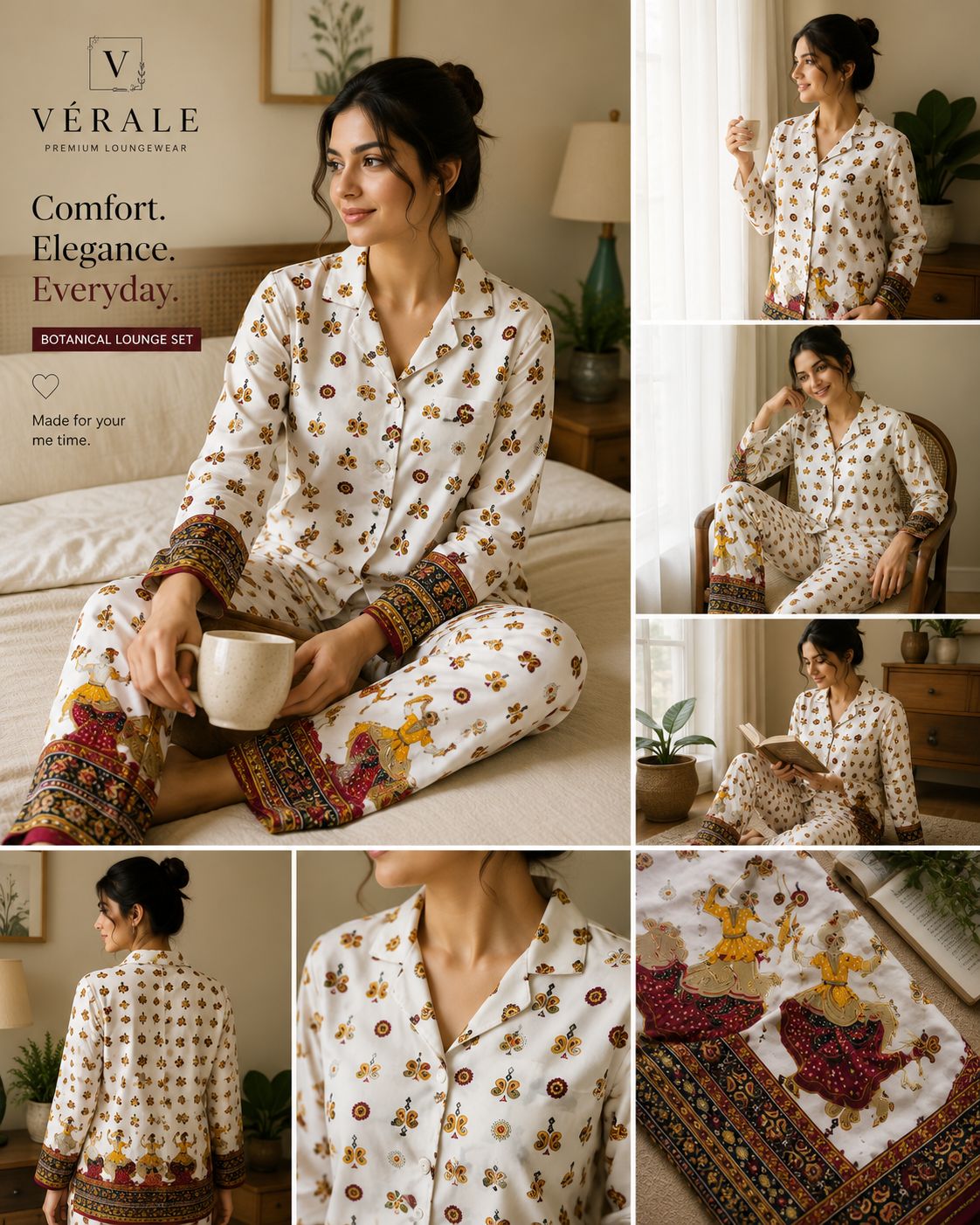 Vérale Ethnic Bloom Lounge Set